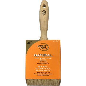 Merit Pro 4" 100% White Bristle Beavertail Handle Brush
