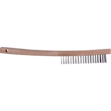 Dynamic 14" 3 x 19 Row Wood Handle Tempered Steel Wire Brush