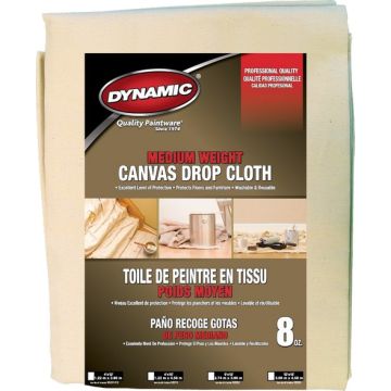 Dynamic 4' x 15' (1.22m x 4.58m) 8oz Medium Weight Canvas Drop Cloth