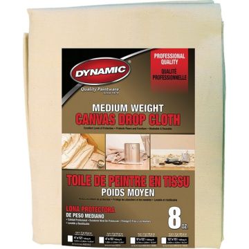 Dynamic 9' x 12' (2.74m x 3.66m) 8oz Medium Weight Canvas Drop Cloth
