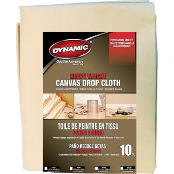 Dynamic 12' x 15' (3.66m x 4.58m) 10oz Heavy Weight Canvas Drop Cloth