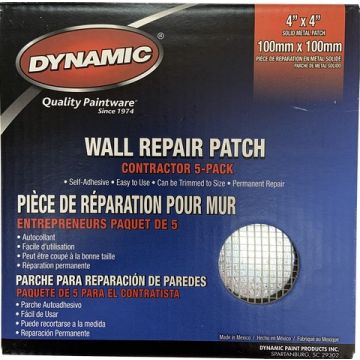 Dynamic 4" x 4" (100mm x 100mm) Drywall Repair Patch Contractor Pack (5pk)