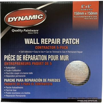 Dynamic 6" x 6" (150mm x 150mm) Drywall Repair Patch Contractor Pack (5pk)