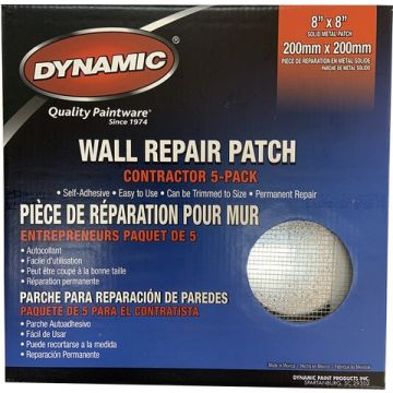 Dynamic 8" x 8" (200mm x 200mm) Drywall Repair Patch Contractor Pack (5pk)