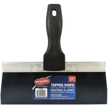 Dynamic 10" Blue Steel Taping Knife with Black Plastic Handle