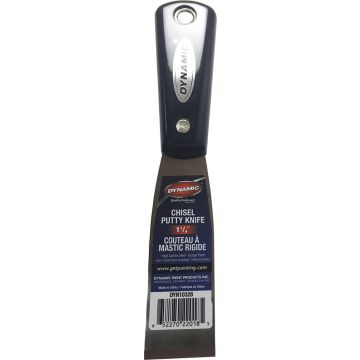 Dynamic 1-1/4" Nylon Handle Stiff Chisel Putty Knife with Carbon Steel Blade