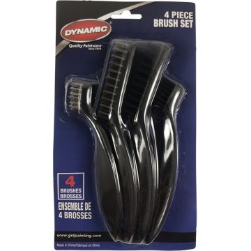 Dynamic 4pc Mini Wire Brush Set (2-Nylon & 2-Stainless Steel)