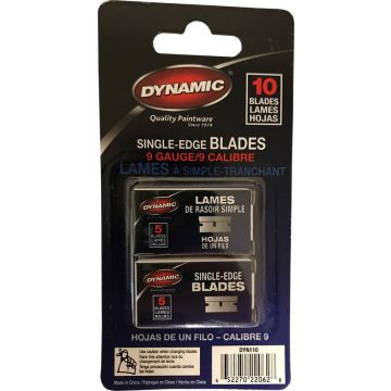 Dynamic .009" Single Edge Razor Blades, Carded (10pk)