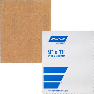 Norton 9" x 11" 120A Garnet Open Coat Paper Sheets (100 per Pack)