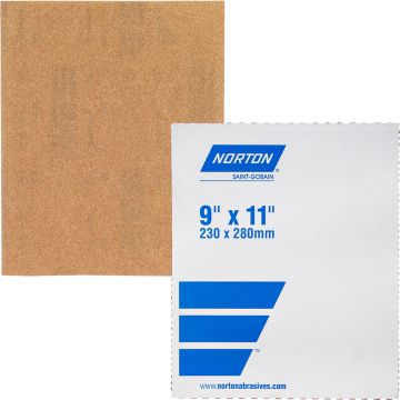Norton 9" x 11" 100A Garnet Open Coat Paper Sheets (100 per Pack)