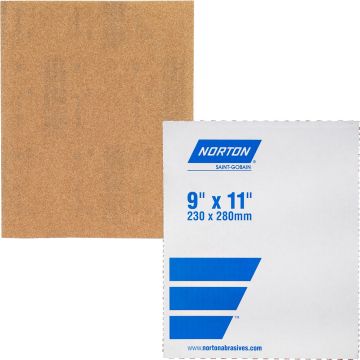 Norton 9" x 11" 80A Garnet Open Coat Paper Sheets (50 per Pack)