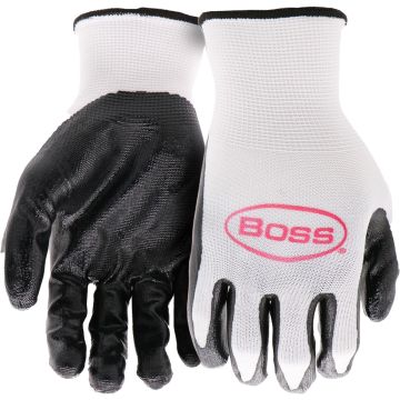 Boss Lrg Black Nitrile Coated GRIP Gloves 5pk