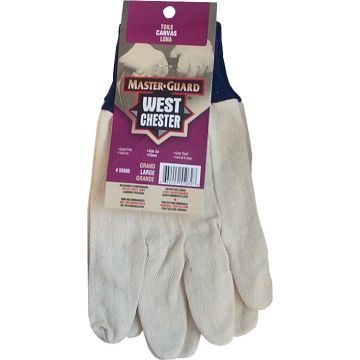 West Chester 8oz Large White Canvas Knit Wrist Glove