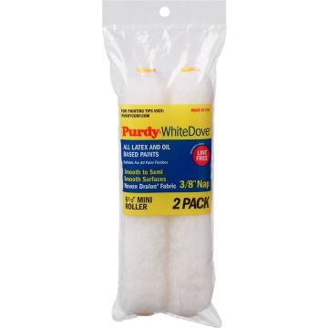 Purdy 6-1/2 x 3/8" Nap Woven Dralon White Dove Mini Roller (2pk)