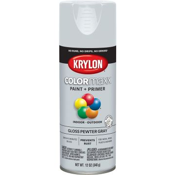 Krylon 12 oz. Gloss Pewter Gray COLORmaxx Spray