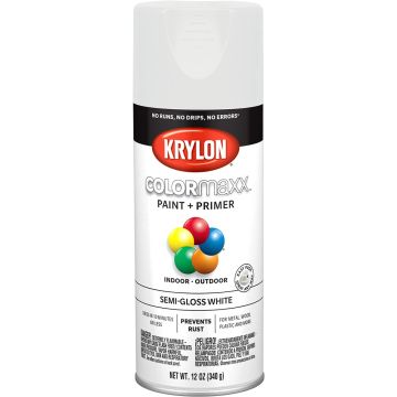 Krylon 12 oz. Semi Gloss White COLORmaxx Spray