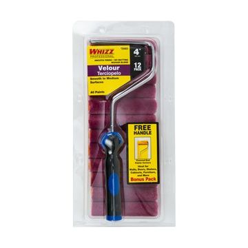 Whizz 4" Velour Mini Roller (12Pk w/ Free Frame)