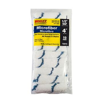 Whizz 4" Microfiber Blue Stripe 1/2" Nap Mini Roller 10Pk