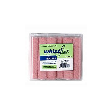 Whizz 6-1/2" Pink Flex Polyester 1/2" Nap Mini Roller 12Pk