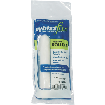 Whizz 6-1/2" White Whizzflex Woven 1/4" Nap Mini Roller 2Pk