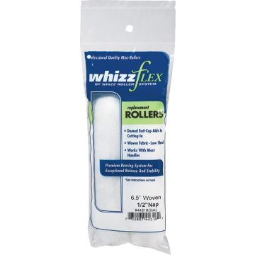 Whizz 6-1/2" White Whizzflex Woven 1/2" Nap Mini Roller 2Pk