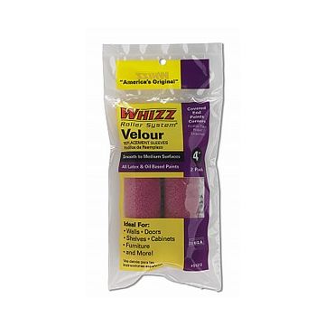 Whizz 4" Purple Velour 3/16" Nap Mini Roller 2Pk