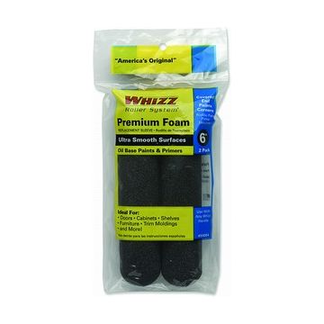 Whizz 6" Black Premium Foam Mini Roller 2Pk