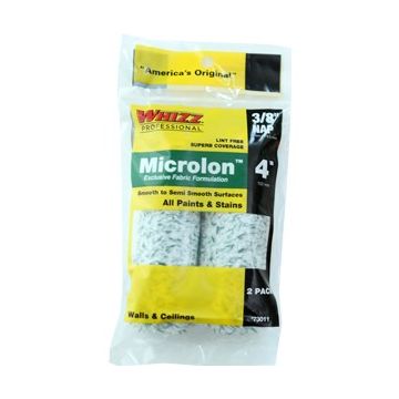 Whizz 4" Microlon 3/8" Nap Mini Roller Cover 2Pk