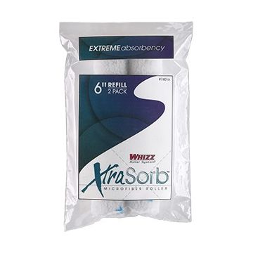 Whizz 6" Xtrasorb Microfiber Blue Stripe 3/8" Nap Mini Roller 2Pk