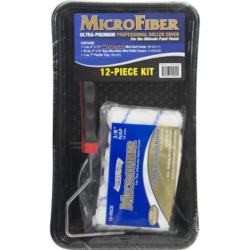 ArroWorthy 12-Piece 4" x 3/8" Nap Microfiber Mini Roller Kit