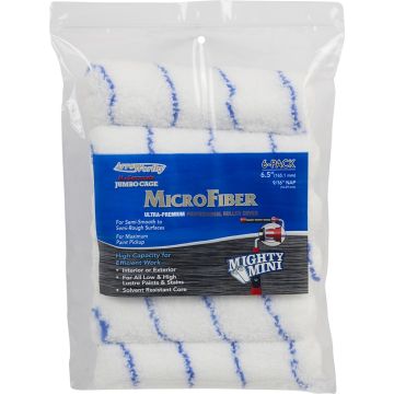 ArroWorthy 6-1/2" x 9/16" Nap Microfiber Jumbo Cage Roller Covers (6pk)