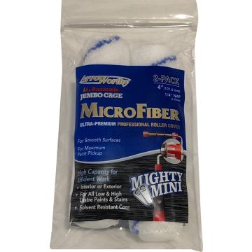 ArroWorthy 4" x 1/4" Nap Microfiber Jumbo Cage Roller Covers (2pk)