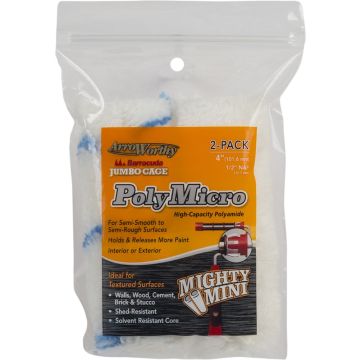 ArroWorthy 4" x 1/2" Nap Polymicro Jumbo Cage Roller Covers (2 per Pack)