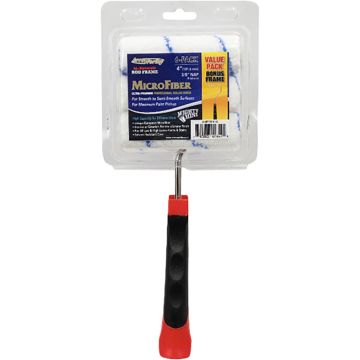 Arroworthy 4" x 3/8" Nap Microfiber Mini-Roller Covers 6pk w/Barracuda Roller Frame (Case of 8)