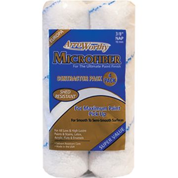 ArroWorthy 9" x 3/8" Nap Microfiber Roller Covers 4pk