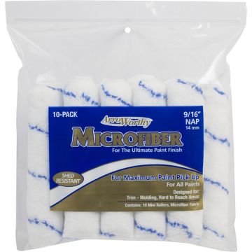 ArroWorthy 6-1/2" x 9/16" Nap Microfiber Mini Roller Covers 10pk