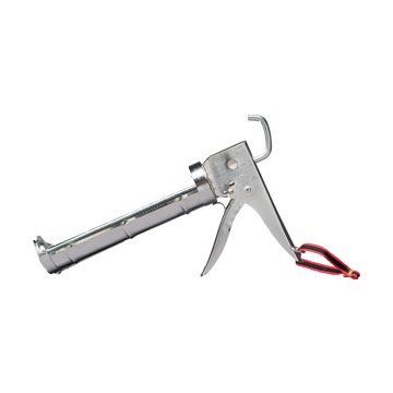 Dripless 10oz Chrome Ratchet Drive Caulking Gun w/8:1 Thrust Ratio