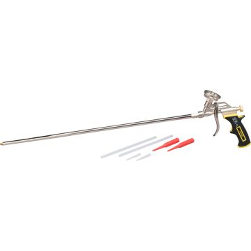 Dripless 24" Long Nozzle Foam Dispensing Gun w/Steel & Brass Body