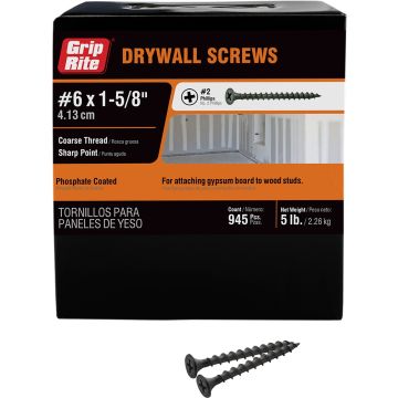 Grip-Rite 5lb 1-5/8" Coarse Drywall Screw