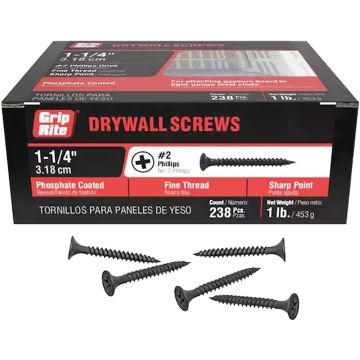 Grip-Rite 1Lb 1-1/4" Fine Drywall Screw