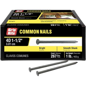 Grip-Rite 4D 1lb 1-1/2" Bright Common Nail