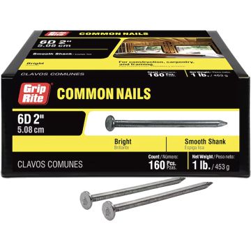 Grip-Rite 6D 1lb 2" Bright Common Nail