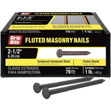 Grip-Rite 1lb 2-1/2" Fluted Masonry Nail