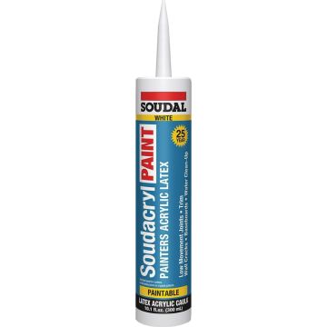 Soudal 10.1oz White Soudacryl 25 Year Painter's Acrylic Latex Caulk