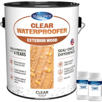 Seal-Once 1gal Black Double Strength Semi-Transparent Exterior Wood Stain & Waterproofer