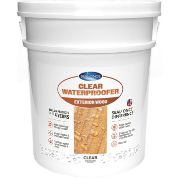SEAL-ONCE 5gal Clear Semi-Transparent Exterior Wood Stain & Waterproofer