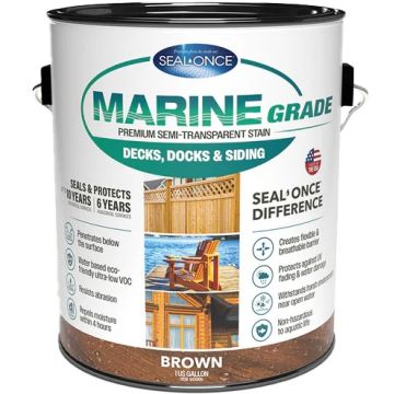 Seal-Once 1gal Brown Marine Grade Premium Semi-Transparent Stain & Sealer