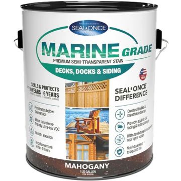 Seal-Once 1gal Mahogany Marine Grade Premium Semi-Transparent Stain & Sealer