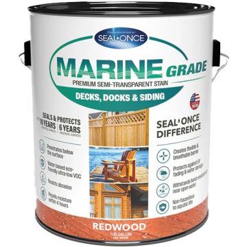 Seal-Once 1gal Redwood Marine Grade Premium Semi-Transparent Stain & Sealer