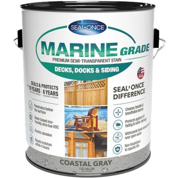 Seal-Once 1gal Coastal Gray Marine Grade Premium Semi-Transparent Stain & Sealer